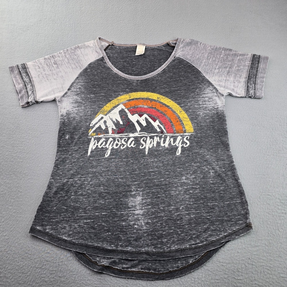 Prairie Mountain Pagosa Springs T-Shirt Womens Medium Heather Gray Graphic Print